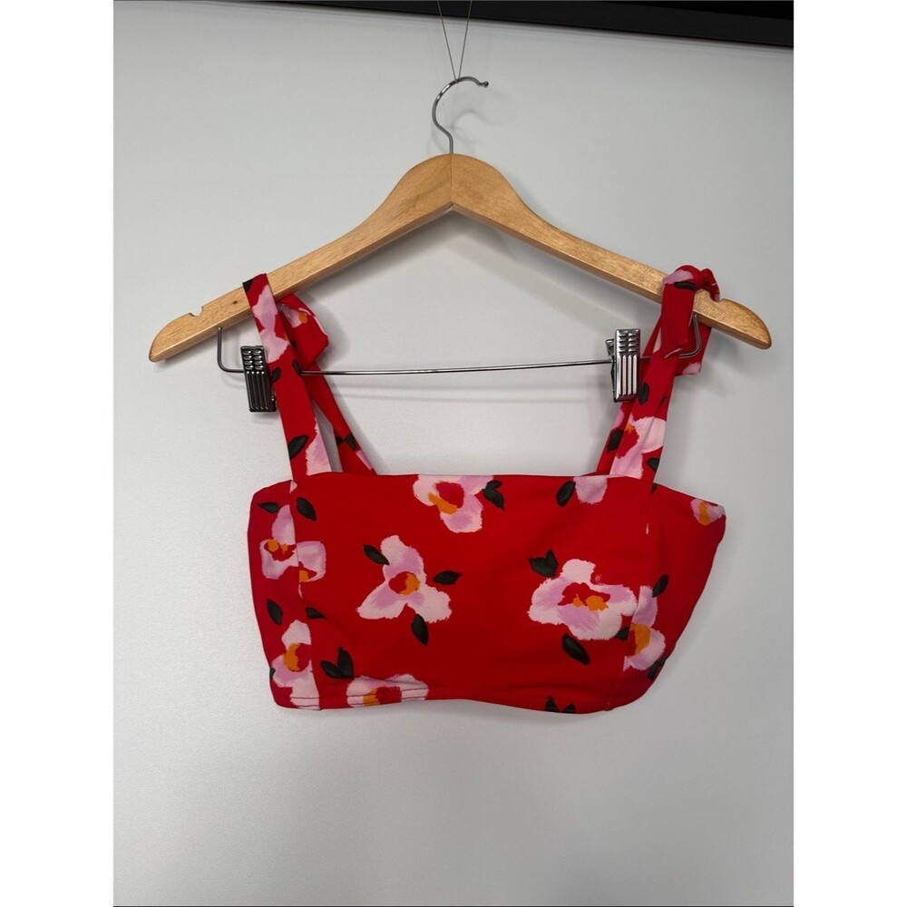 NWT Banana Moon Packo Sunnyside Red Floral Bikini Top Size Large